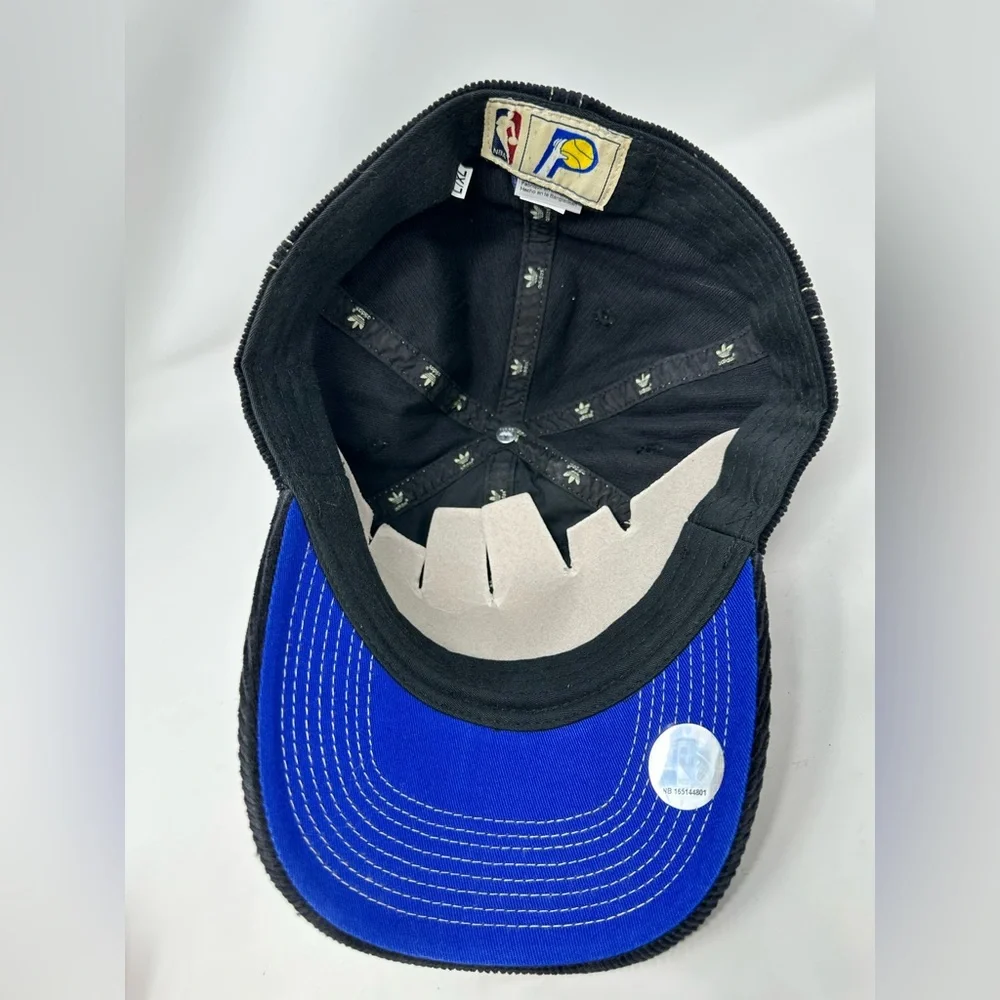 Indiana Pacers NBA Adidas Fitted Corduroy Hat L/XL Navy Blue White‎ Stitch